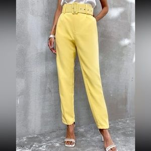 Pastel Yellow cropped trouser